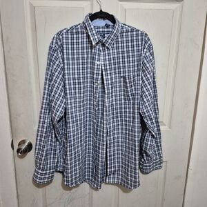 Blue and White Checkered Men's Shirt